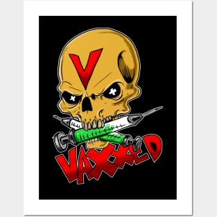 Vaccinated Skull Logo Posters and Art